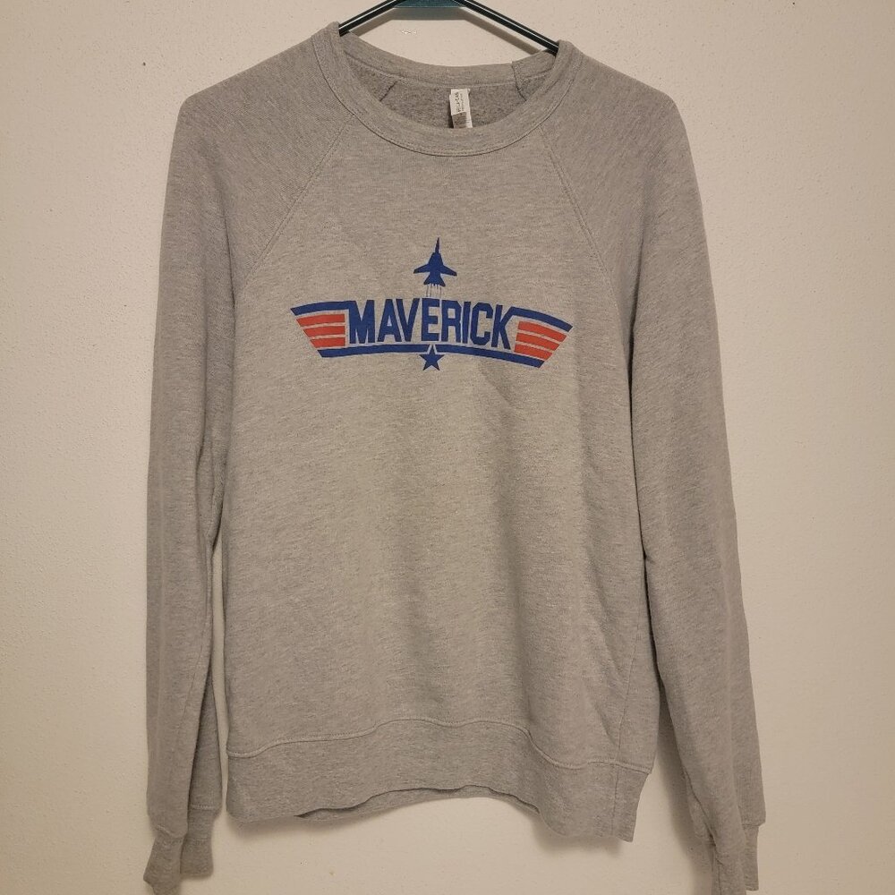 Maverick Top Gun Crewneck Womens Small Sweatshirt Grey